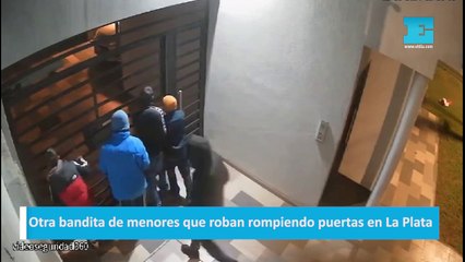 Otra bandita de menores que roban rompiendo puertas en La Plata