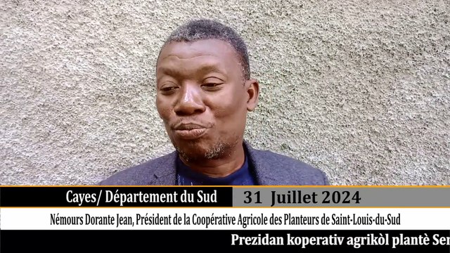 Prezidan Koperativ Agrikòl Plantè Sen Lwi Disid la Jean Némours Dorante reyaji sou kriz politik la.