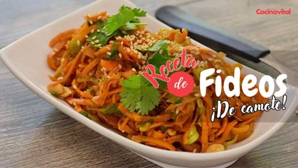 Ensalada de fideos de camote con col y aderezo de soya