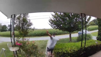 Man Runs After Car Rolling Backwards Into Corn Field