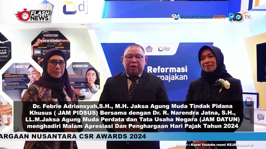 Jampidsus dan Jamdatun Terima Penghargaan Pendukung Reformasi Perpajakan Tahun 2024