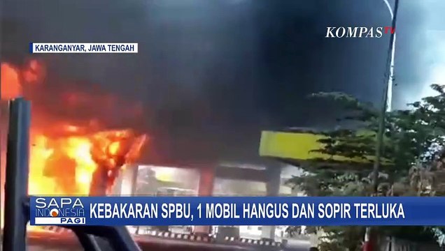 Kebakaran SPBU di Karanganyar Jateng, 1 Unit Mobil Hangus dan 1 Pengemudi Luka-Luka