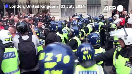 Tensions flare at UK far-right demonstration after Southport knife attack on children