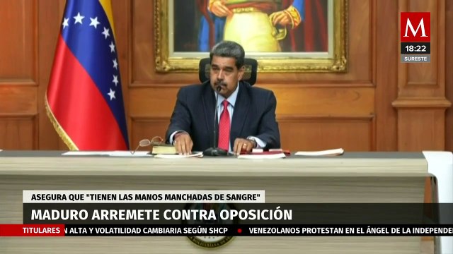 Maduro acusa a los líderes opositores de tener las manos manchadas de sangre