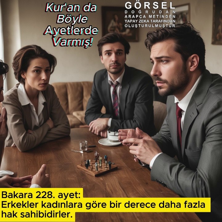 Erkekler kadınlara göre bir derece daha fazla….. - Bakara 228.ayet