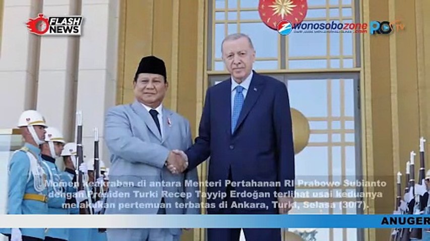 Presiden Turki, Erdogan Mengantar Langsung Prabowo Hingga ke Mobil Usai Pertemuan