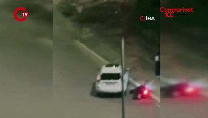 Önce önünü kesti sonra darbetti!