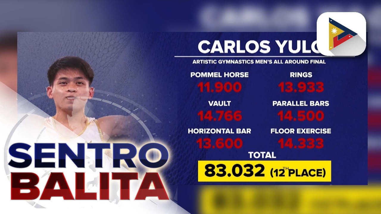 Carlos Yulo, nagtapos sa ika-12 na puwesto sa Men’s Artistic Gymnastics all-around finals