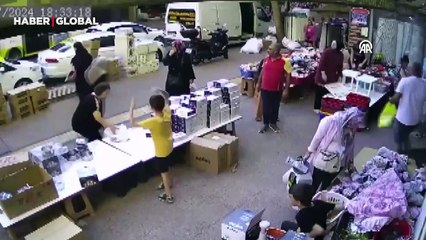 Mersin'de bir kadın dükkanları dağıttı, insanların yüzüne çekirdek ve fıstıkları fırlattı