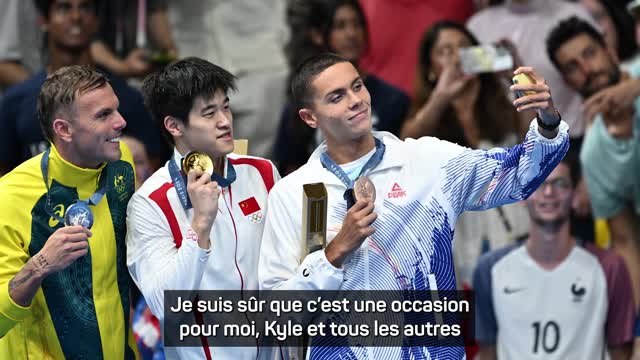 Paris 2024 - Les médaillés du 100 m nage libre impressionné par Zhanle