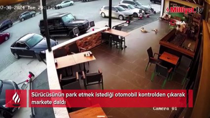Park etmek isterken markete daldı