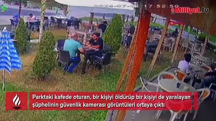 Parktaki kafede tüfekli saldırı! Cinayetin görüntüsü ortaya çıktı