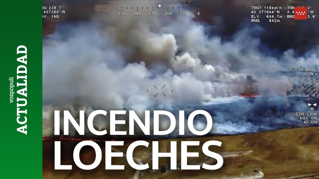 Las impactantes imágenes aéreas del incendio originado en Loeches (Madrid)