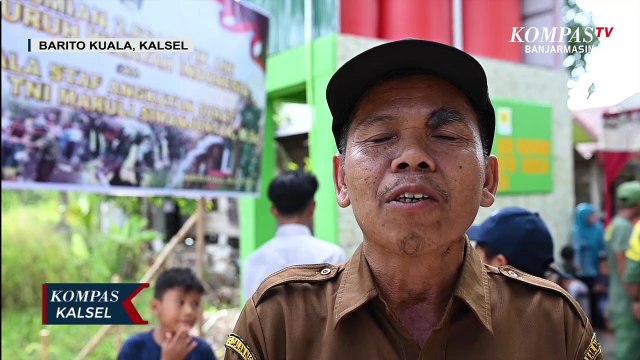 Kesulitan Air Bersih, Warga Desa Karya Indah Kabupaten Batola Dibantu TNI Manunggal Air Bersih