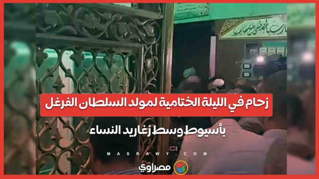 زحام في الليلة الختامية لمولد السلطان الفرغل بأسيوط وسط زغاريد النساء