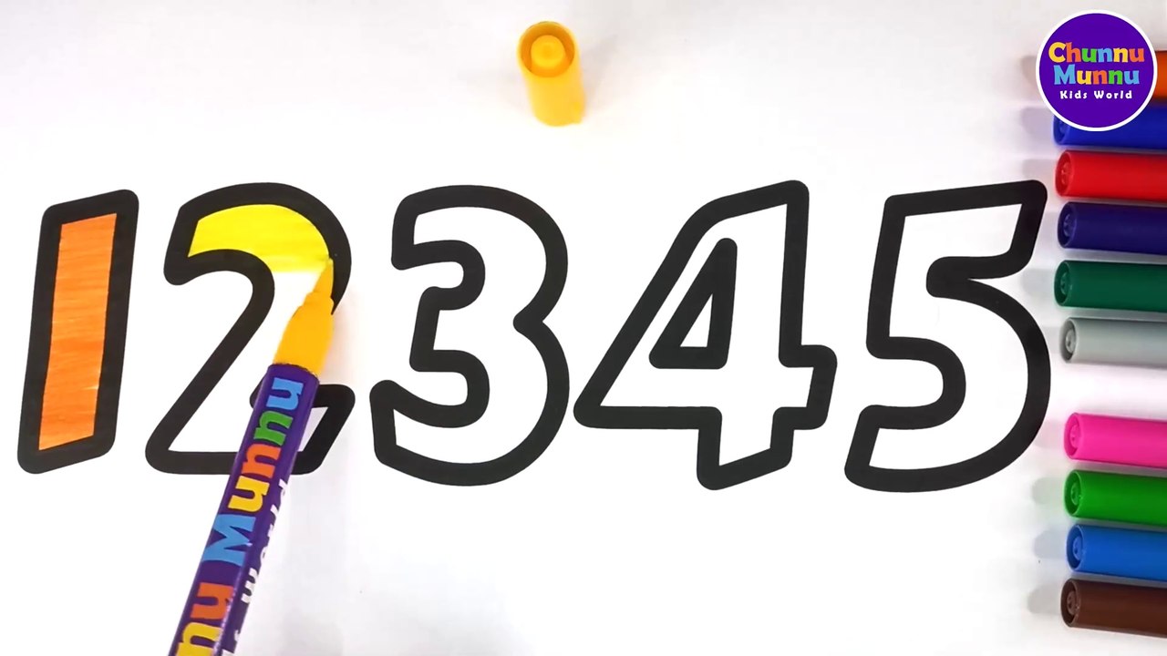 Learn Numbers with Fun! Simple 123 Painting & Coloring Page for Kids & Toddlers