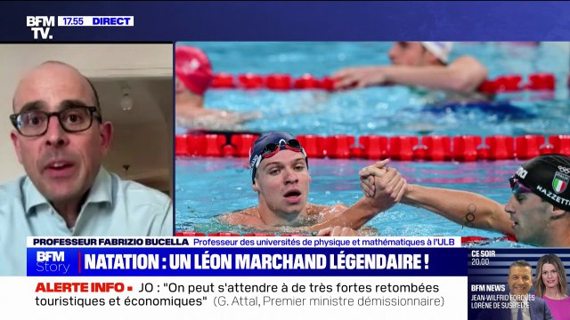 Il réussit à s'appuyer sur sa propre vague : Fabrizio Bucella, professeur des universités de physique et mathématiques à Bruxelles, décrypte les performances de Léon Marchand