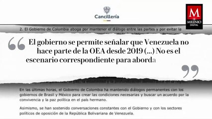 Colombia responde a críticas por abstención en la OEA sobre la situación en Venezuela