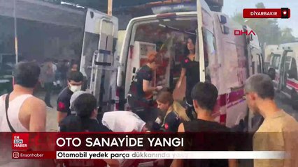 Diyarbakır'da otomobil yedek parça dükkanında yangın