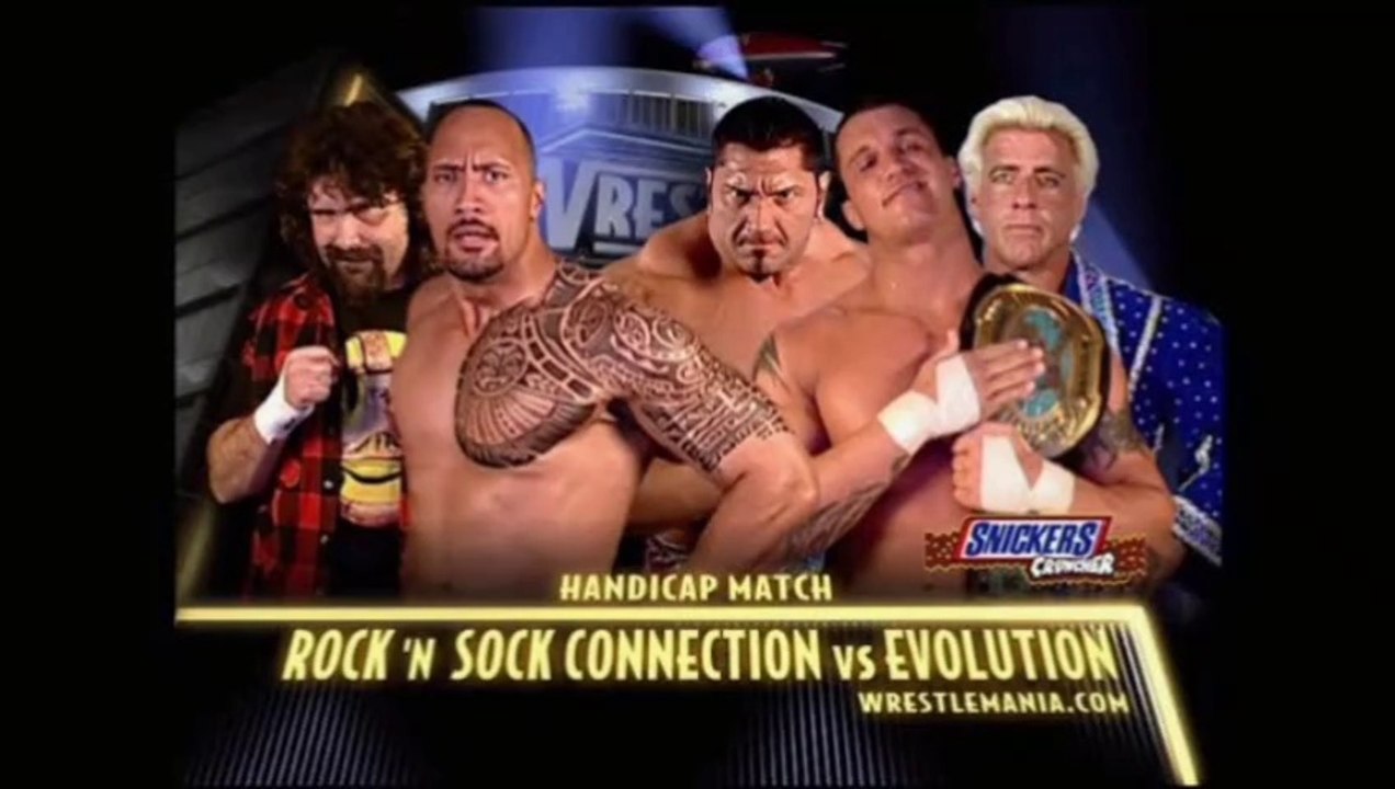 WWE WrestleMania XX  - Evolution vs Mick Foley & The Rock (3-on-2 Handicap Match)
