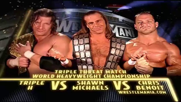 WWE WrestleMania XX - Shawn Michaels vs Chris Benoit vs Triple H (Triple Threat Match, World Heavyweight Championship)