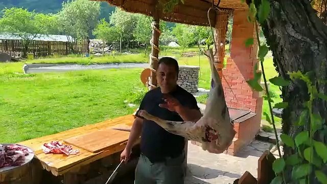 Butchering a Young Lamb for cooking Shawarma! Grilled Meat