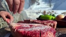 Tender And Very Juicy Steaks Cooked Between Two Hot Logs! Mountain Life