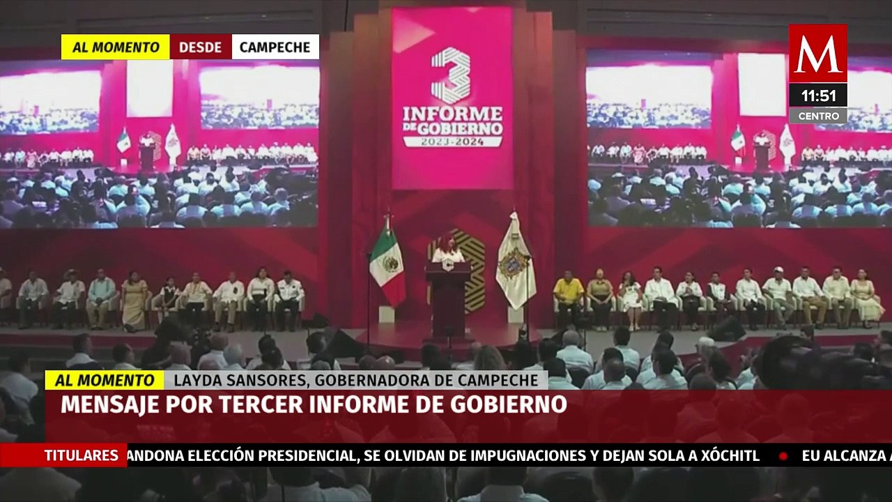 Layda Sansores da tercer informe de Gobierno en Campeche