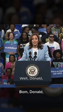 Vídeo: Kamala Harris provoca Trumpo em evento de campanha nos EUA: Se tem algo a dizer, fale na minha cara
