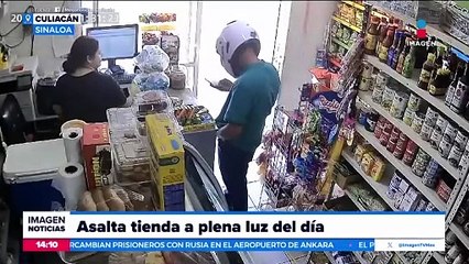 VIDEO: Sujeto asalta tienda a plena luz del día