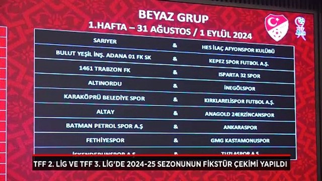 TFF 2. Lig ile TFF 3. Lig'de 2024-25 sezonunun fikstür çekimi yapıldı