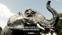 Nigéria revela escultura feita de escamas de pangolim e marfim apreendidos