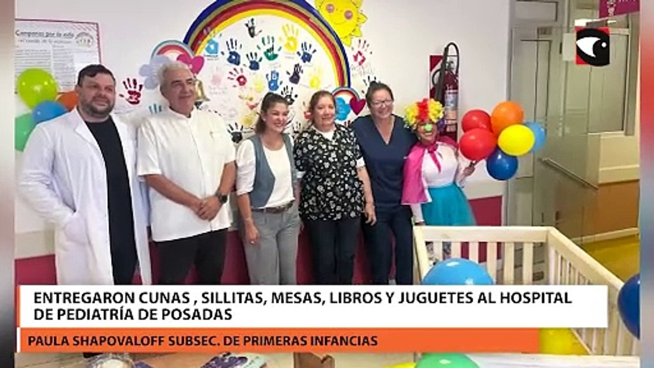 Entregaron cunas, sillitas, mesas, libros y juguetess al Hospital de Pediatría de Posadas