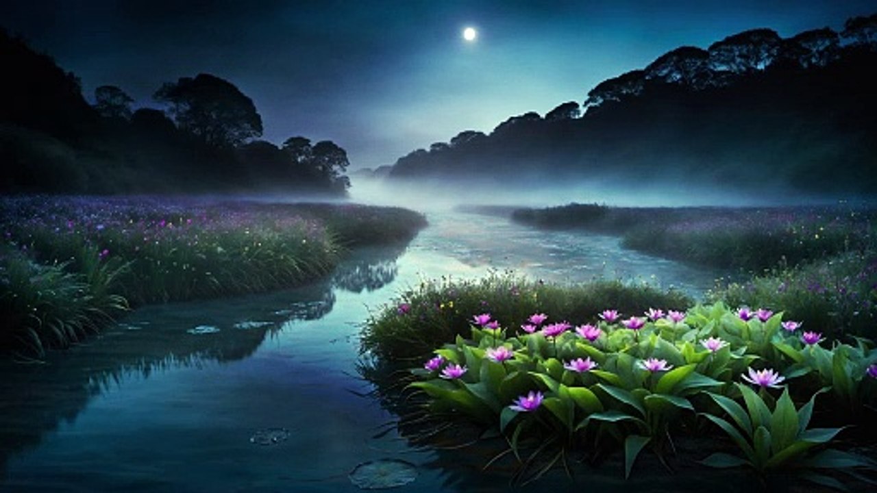 Ai Generated, River, Fog.