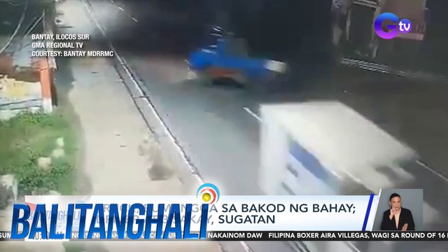 Truck, bumangga sa bakod ng bahay; driver at 3 sakay, sugatan | Balitanghali