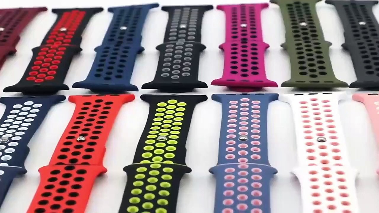 Wholesale Silicone Strap 38mm 42mm Watch Band Breathable Sport Rubber Replacement Wriststrap for Apple Watch Series 6 7 8 9