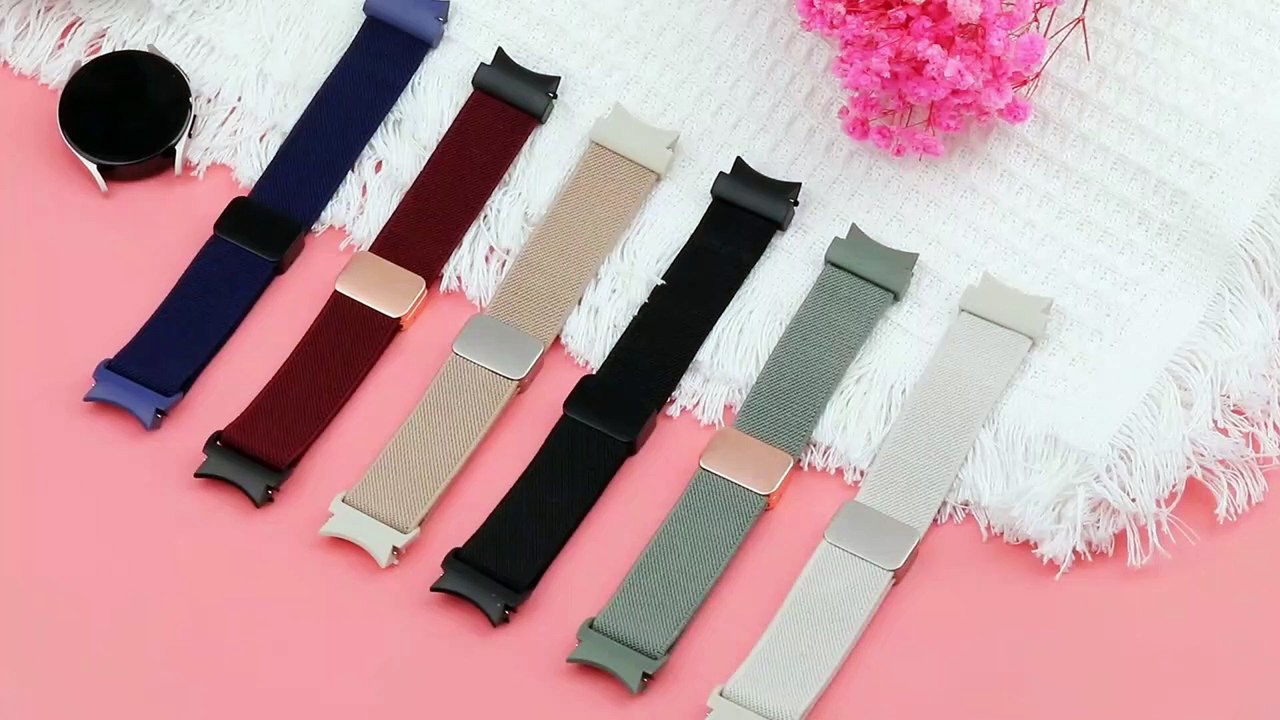 Magnetic Stretchy Nylon Band for Samsung Galaxy Watch 7654FE 40mm 44mmGalaxy Watch 6 Classic 43mm 47mmWatch 5 Pro 45mmWatch 4 Classic 42mm 46mm,20mm One Click Sport Loop Elastic Adjustable Strap
