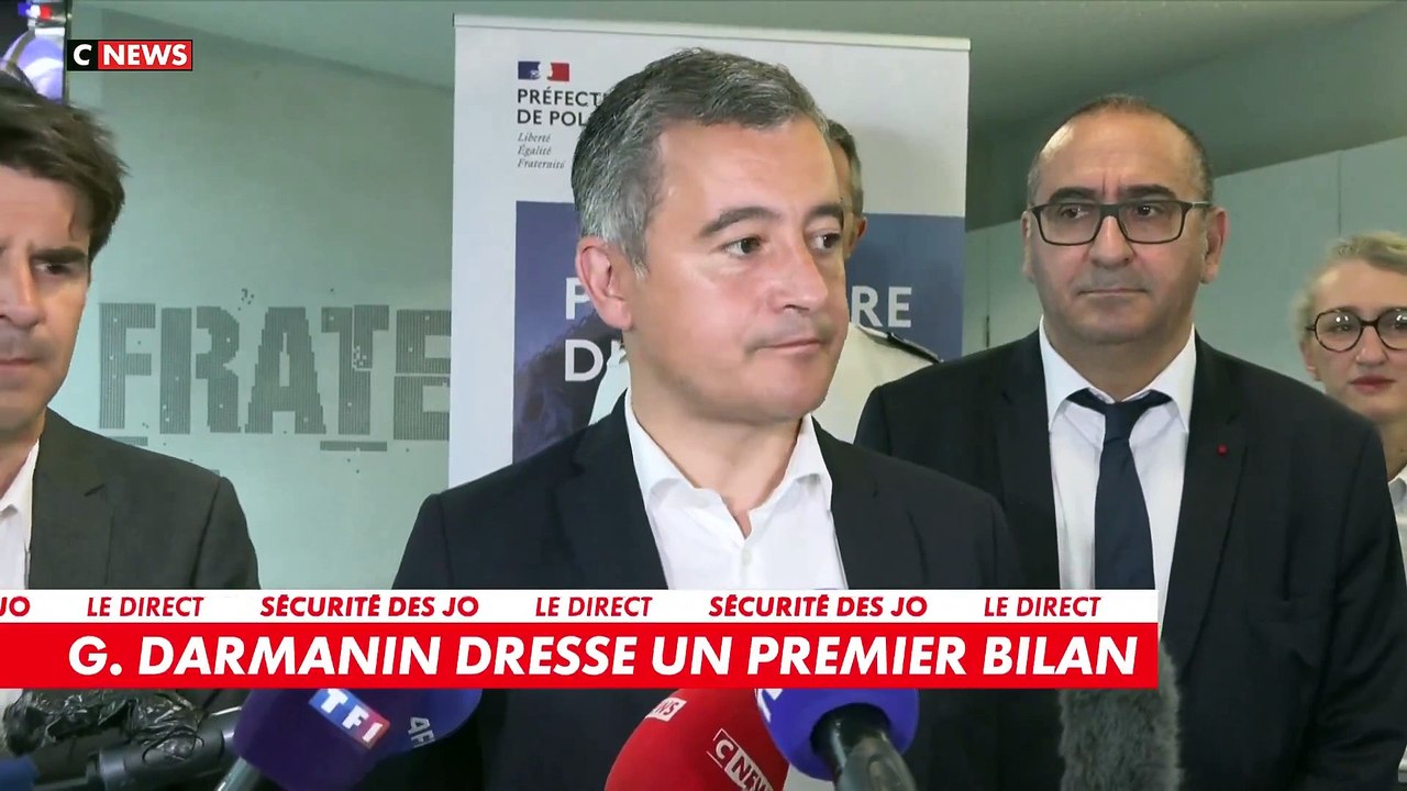 Jeux Olympiques: Le ministre de l'Intérieur Gérald Darmanin annonce "200 interpellations dans la couronne parisienne" depuis le début de la compétition