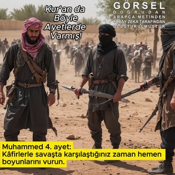 Savaşta karşılaştığınız zaman hemen boyunlarını v*run….. - Muhammed 4.ayet