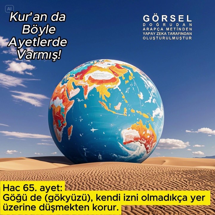 Gökyüzünü yer üzerine düşmekten korur….. - Hac 65.ayet