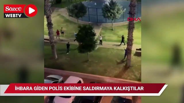 ‘Gürültü’ ihbarına giden polis ekibine taş ve bank ile saldırmaya kalkıştılar
