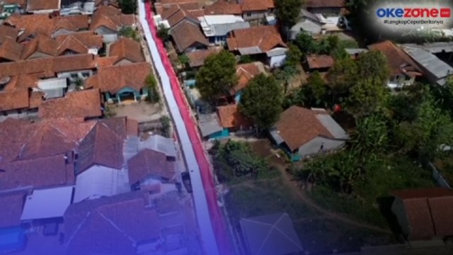 Warga di Majalengka Bentangkan Bendera Merah Putih 1 Km Tanpa Putus