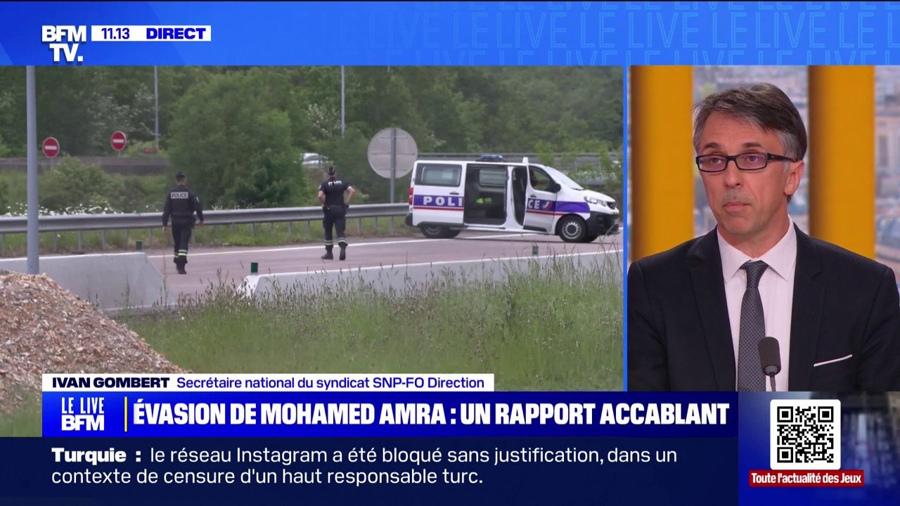 Ivan Gombert (SNP-FO Direction) sur l'évasion de Mohamed Amra: "C'est un raté, car les magistrats disposaient d'informations qui selon eux ne justifiaient pas une transmission à l'administration pénitentiaire"