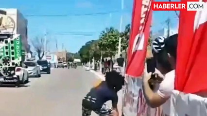 Brezilya'da kadın bisikletçi, bitişe bir kaç metre kala üzerine büyük bir hoparlörün düşmesi sonucu hayatını kaybetti