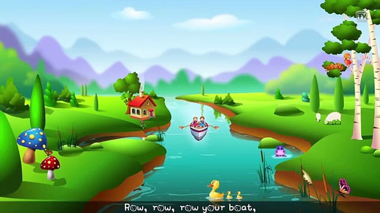 Row Row Row Your Boat Nursery Rhyme with Lyrics - Lullaby Songs for Babies by ChuChuTV(360P)