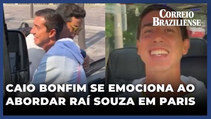 Encontro de fãs: Caio Bonfim se emociona ao encontrar ex-jogador de futebol nas ruas de Paris