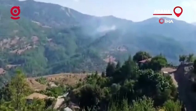 Adana'da orman yangınına müdahale eden helikopter düştü