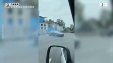 Una Ferrari 456 GT en maniobras temerarias en la Avenida Lugones