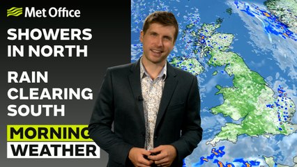 Met Office Morning Weather Forecast 03/08/24 - Outbreaks of rain in the west