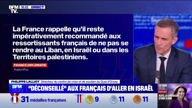 Philippe Lalliot (directeur du centre de crise et de soutien du Quai d’Orsay): Depuis un moment déjà, il est conseillé à nos ressortissants de ne pas se rendre en Israël